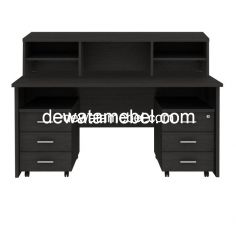 Meja Kantor Ukuran 160 - MD 1675 + MD M03 + MD M03 + MD RC 160 / Dark Oak